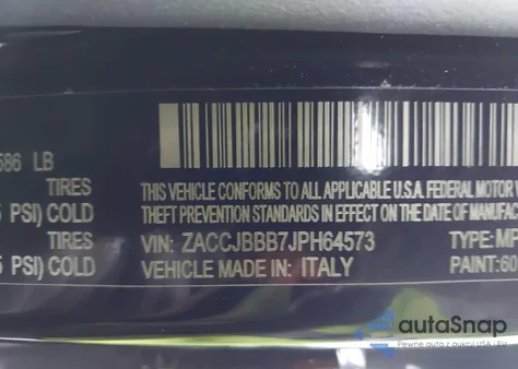 2018 Jeep Renegade Latitude 4X4 from USA, damaged, VIN ZACCJBBB7JPH64573